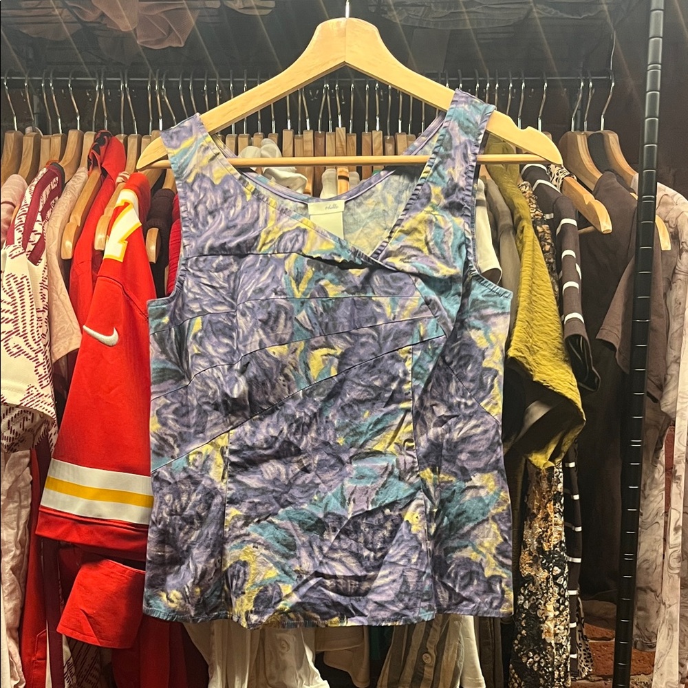 Odille Purple and Blue Floral Tank Top